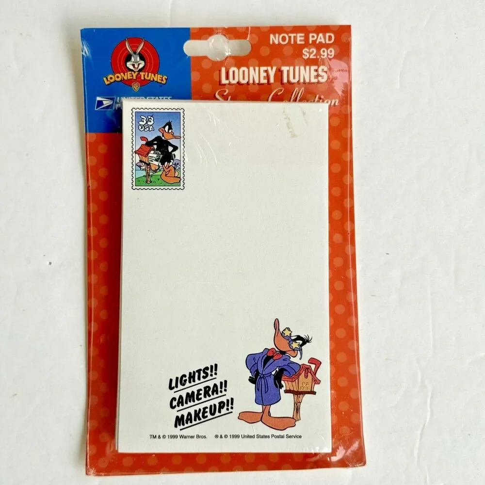Set of 3 Warner Bros Daffy Duck Notepads USPS Stamp Collection 1999 NEW